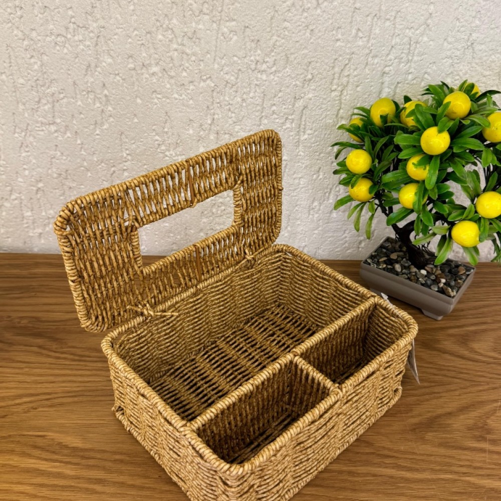 Rattan Çok Amaçlı Kutu Peçetelik Kaşıklık 
