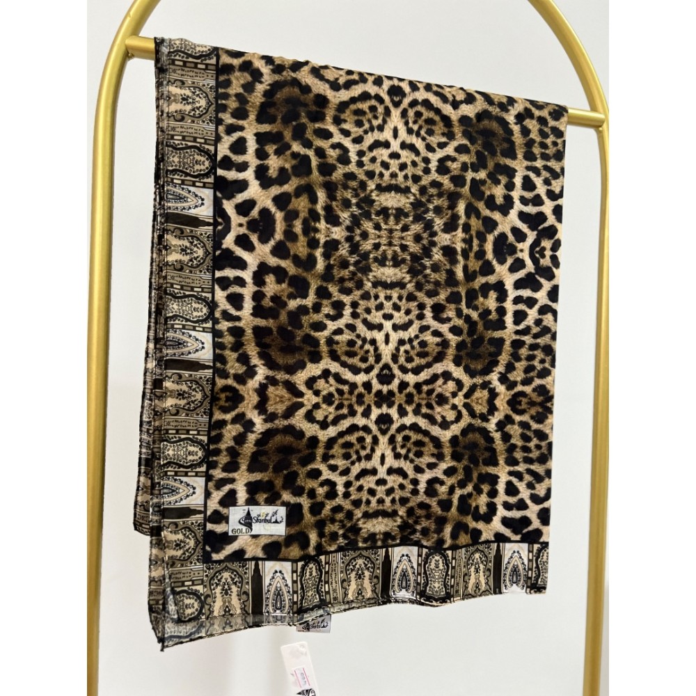 Leopar Desen Bambu Şal