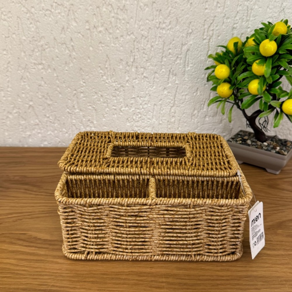 Rattan Çok Amaçlı Kutu Peçetelik Kaşıklık 