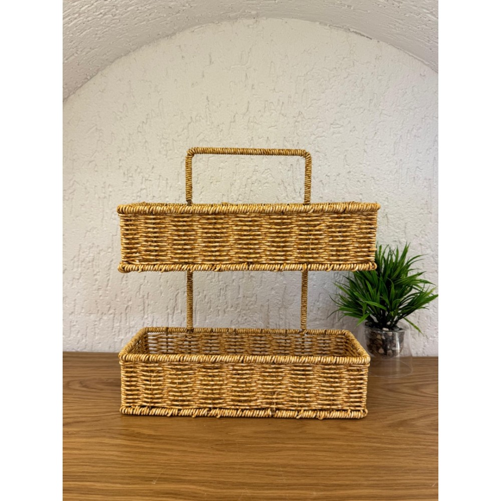 Rattan Çok Amaçlı 2 Katlı Organizer 