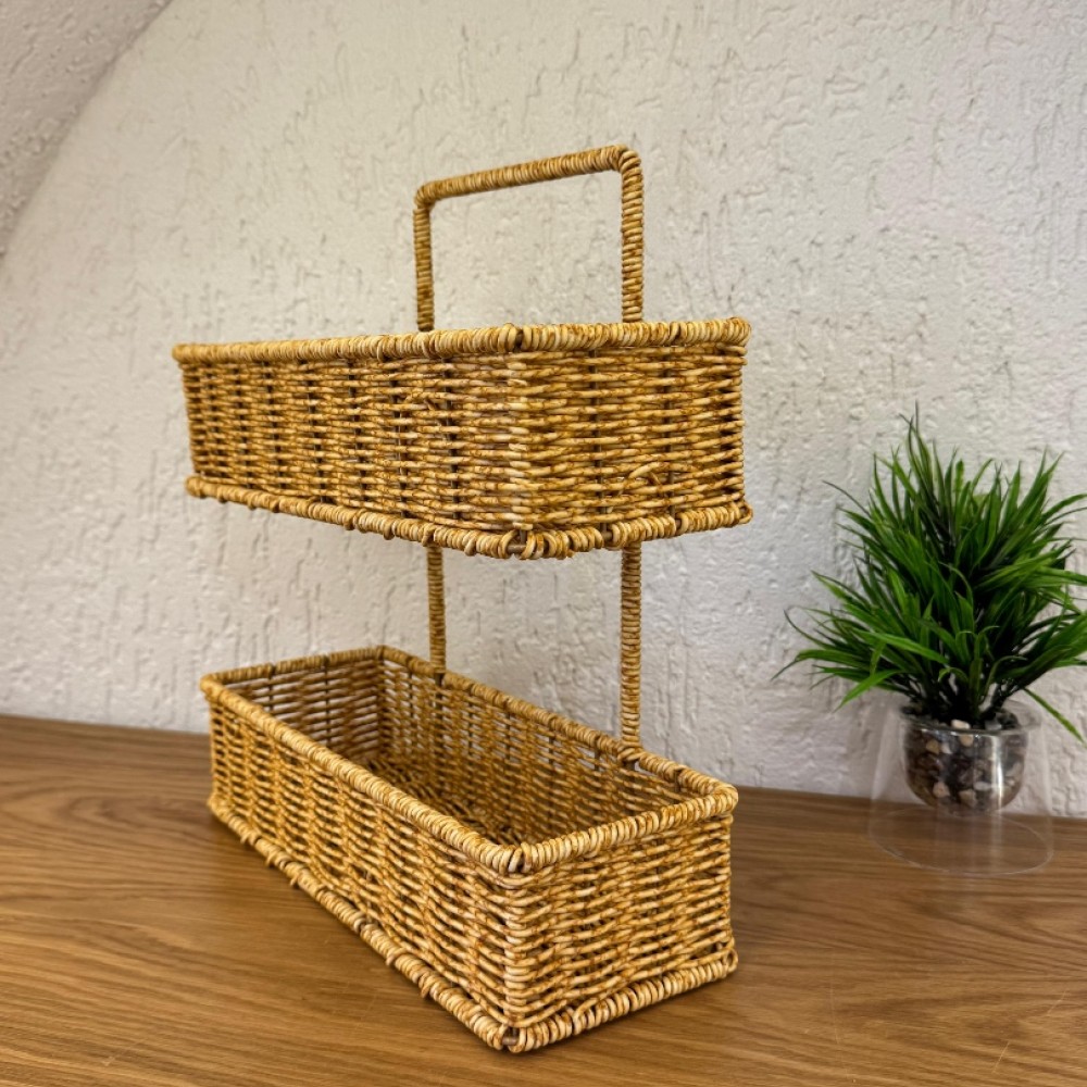 Rattan Çok Amaçlı 2 Katlı Organizer 